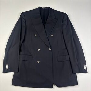 Canali Proposta Blazer Mens 50R (US44) Black Double Breasted Loro Piana 120 Wool